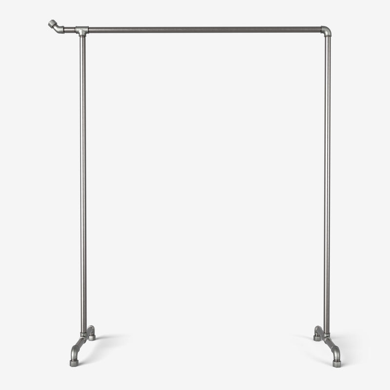 RackBuddy Bonnie - Portant à vêtements industriel en tuyaux industriels argentés