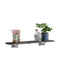 Petite étagère pin foncé avec supports industriels argentés pour ranger tasses, verres, cadres, plantes, vases