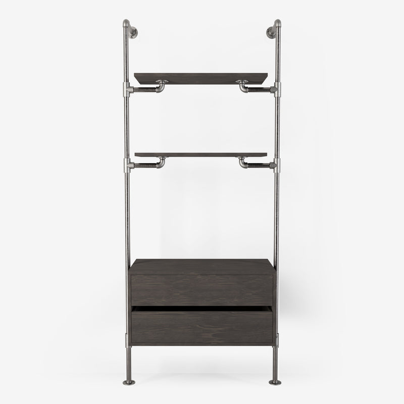 Rackbuddy Walk-In avec commode - (2 étagères + 1 commode)