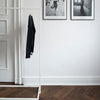 Portant à vêtements blanc avec socle carré 