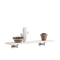 Petite étagère pin clair avec supports industriels argentés pour ranger tasses, verres, cadres, plantes, vases